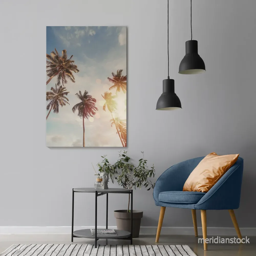WHISPERING PALM LEAVES Vertical Canvas Print - Bild 2