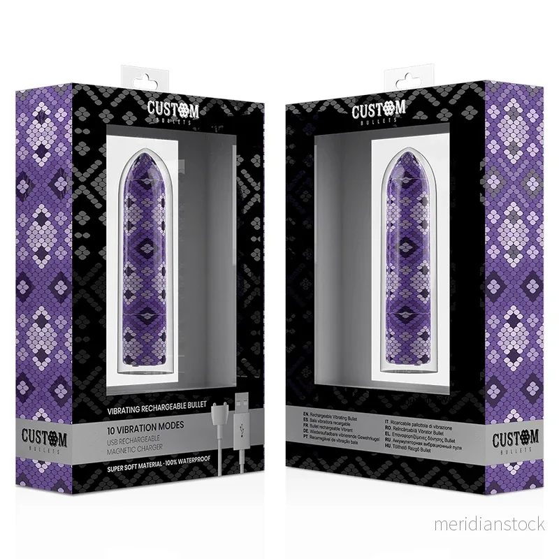 CUSTOM BULLETS - RECHARGEABLE SNAKE PURPLE MAGNETIC BULLET 10 INTENSITIES - Bild 2