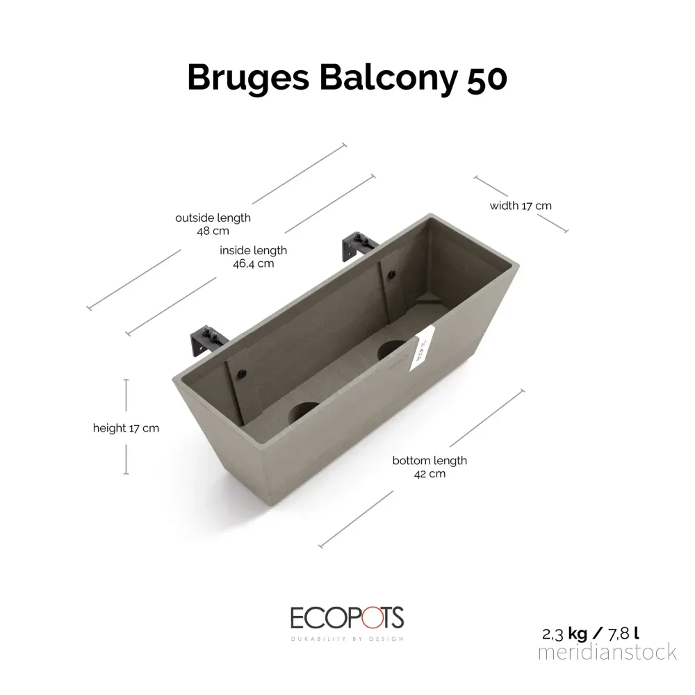 Kukkaruukku Bruge ripustettava 50cm taupe - Bild 2