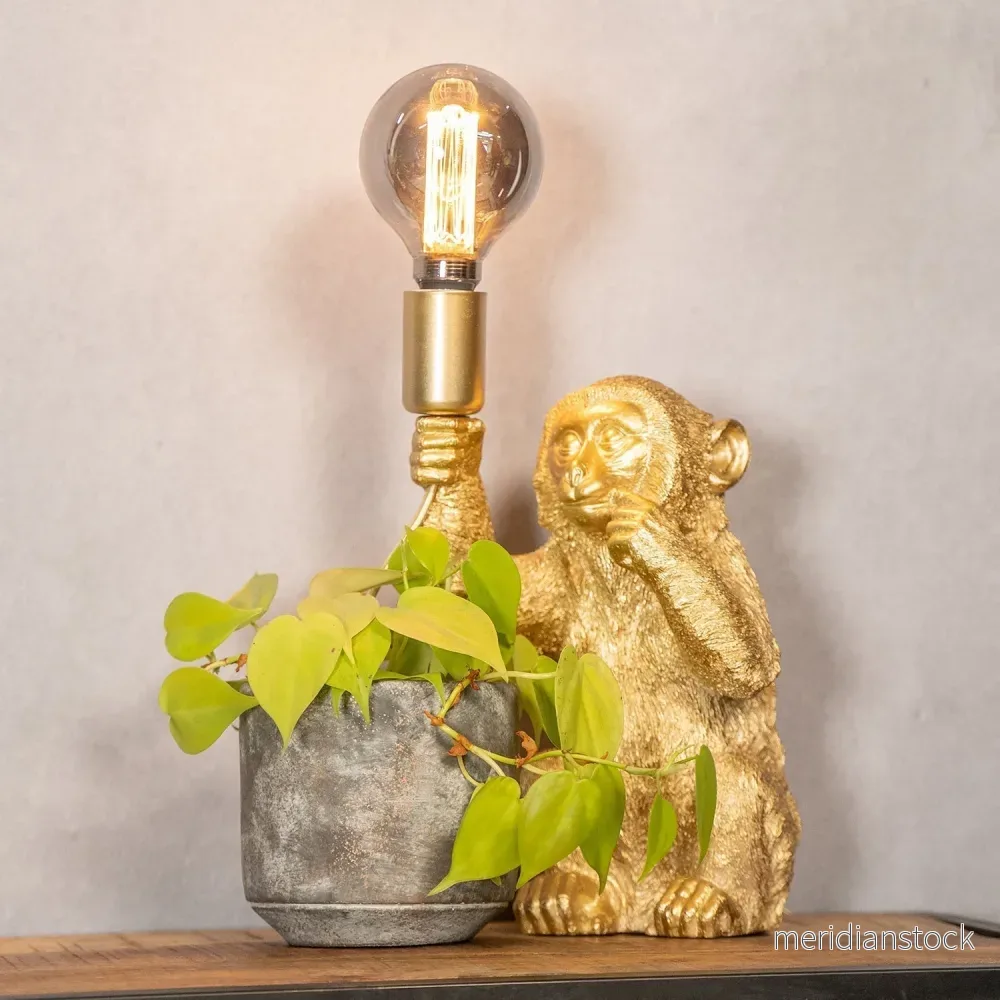 Lyxig Guldapa-bordslampa – GoldenChimp - Bild 2