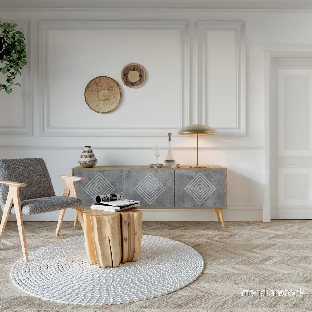 POLYGONAL ARTISTRY TV-bänk med 3 dörrar - Bild 3