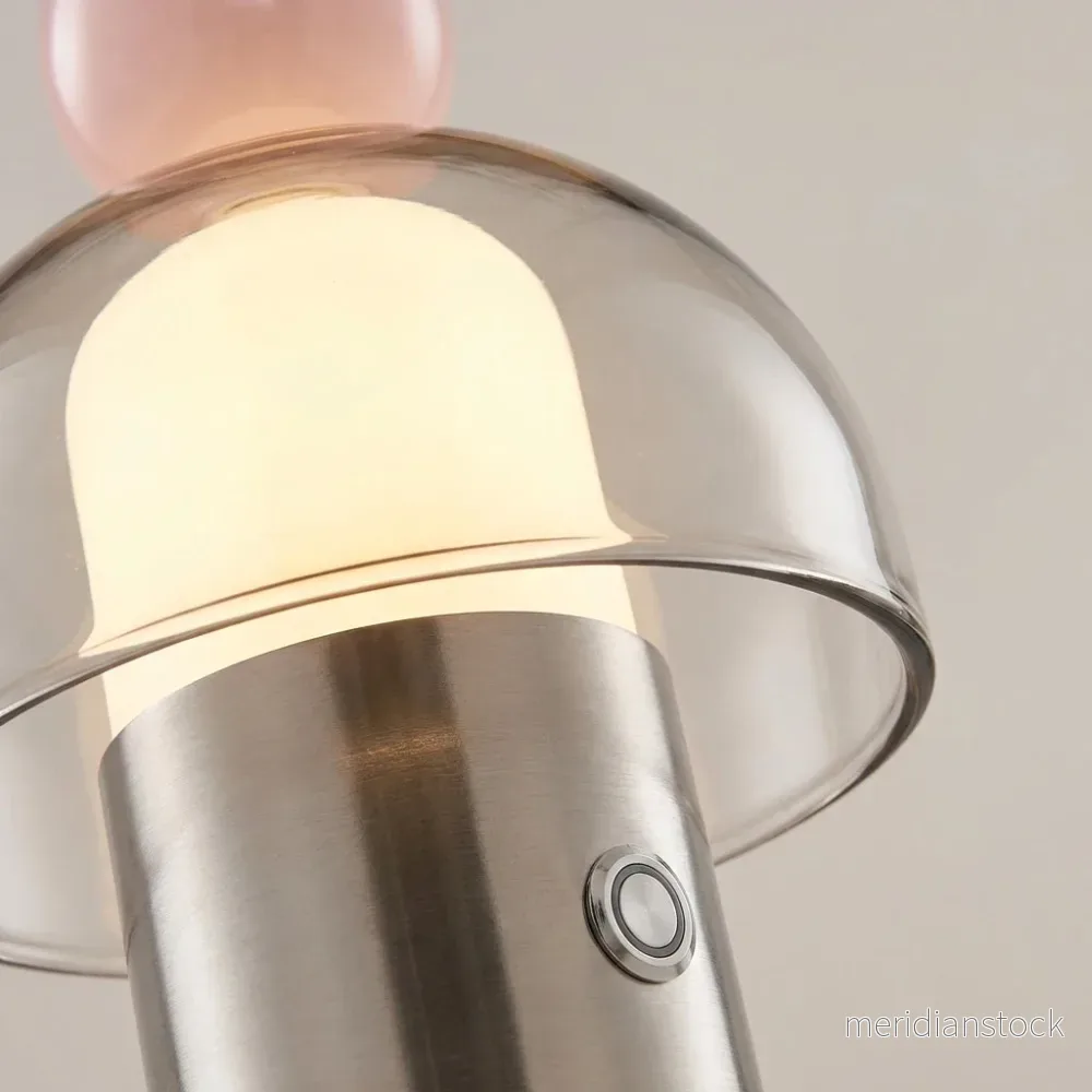 Uppladdningsbar bordslampa i glas – Vesanta - Bild 3