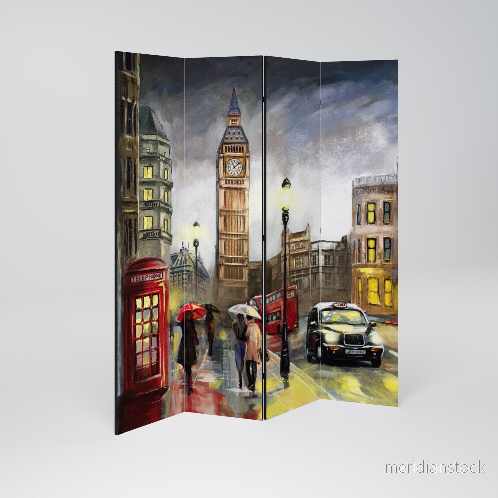 LONDON'S TIMELESS VIBES Rumsavdelare 4 paneler - Bild 2