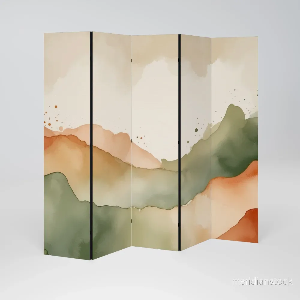WATERCOLOUR PEAKS Dekorativ rumsavdelare – 5 paneler - Bild 2