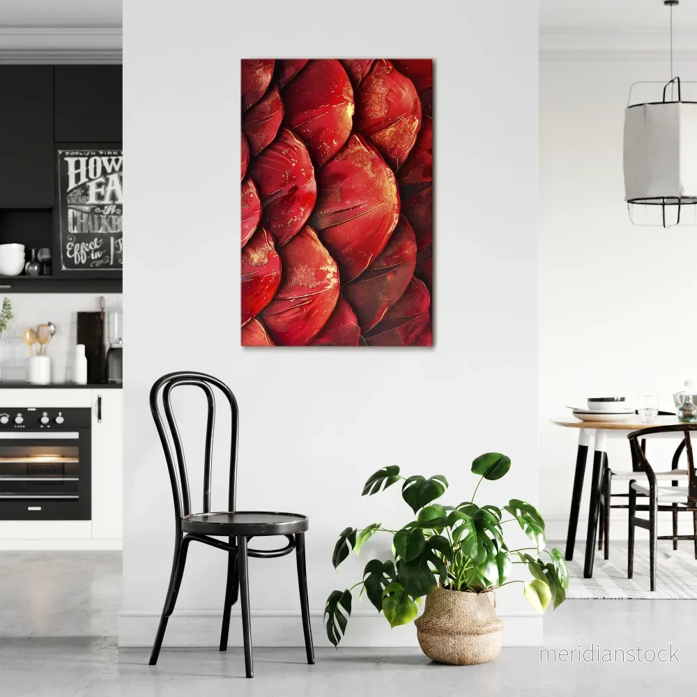 RUBY PETAL DANCE Vertical Canvas Print - Bild 2
