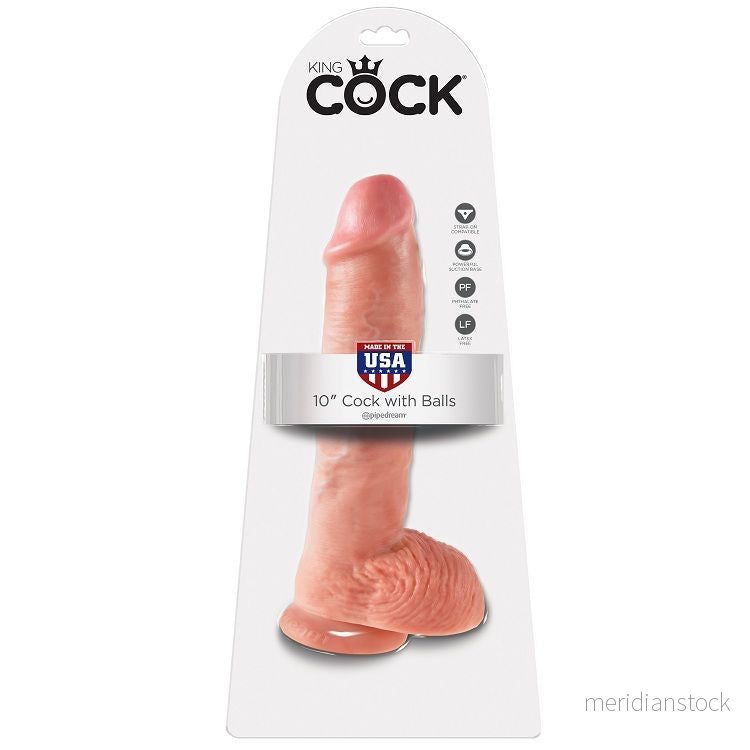 KING COCK - 10 DILDO FLESH WITH BALLS 26.5 CM - Bild 2