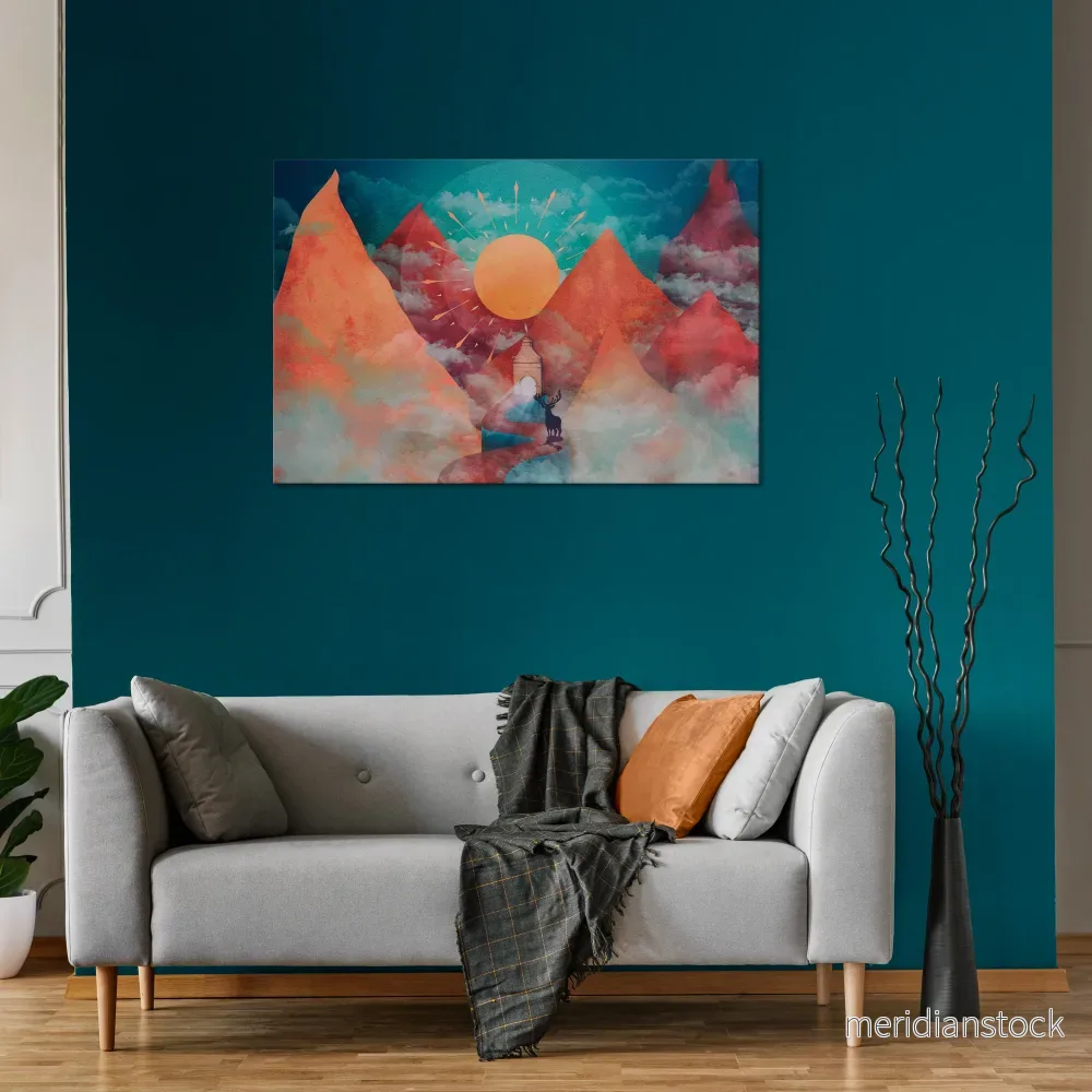 THE DEER MOUNTAIN Horizontal Canvas Print