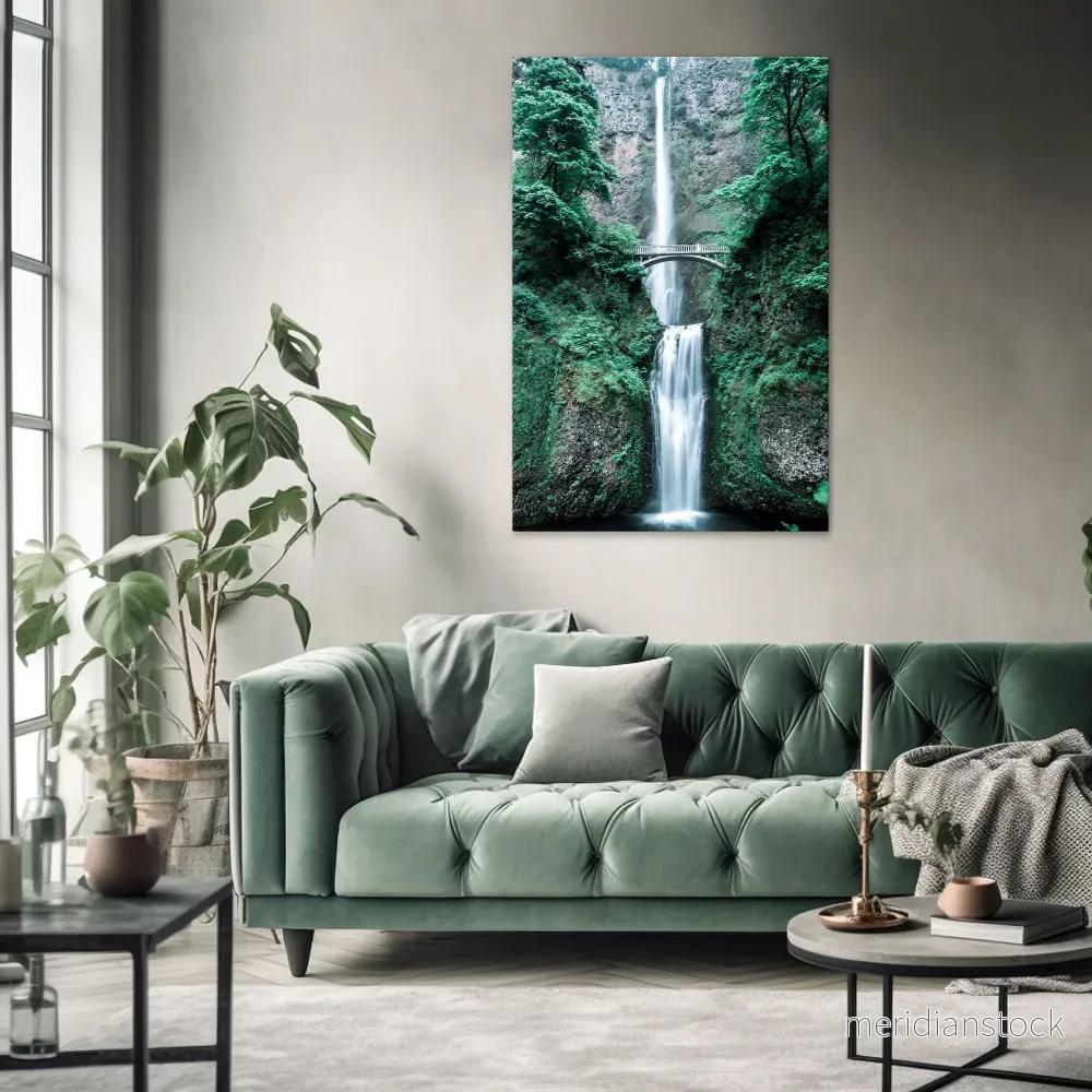 MYSTICAL WATERSCAPE BRIDGE Vertical Canvas Print - Bild 2