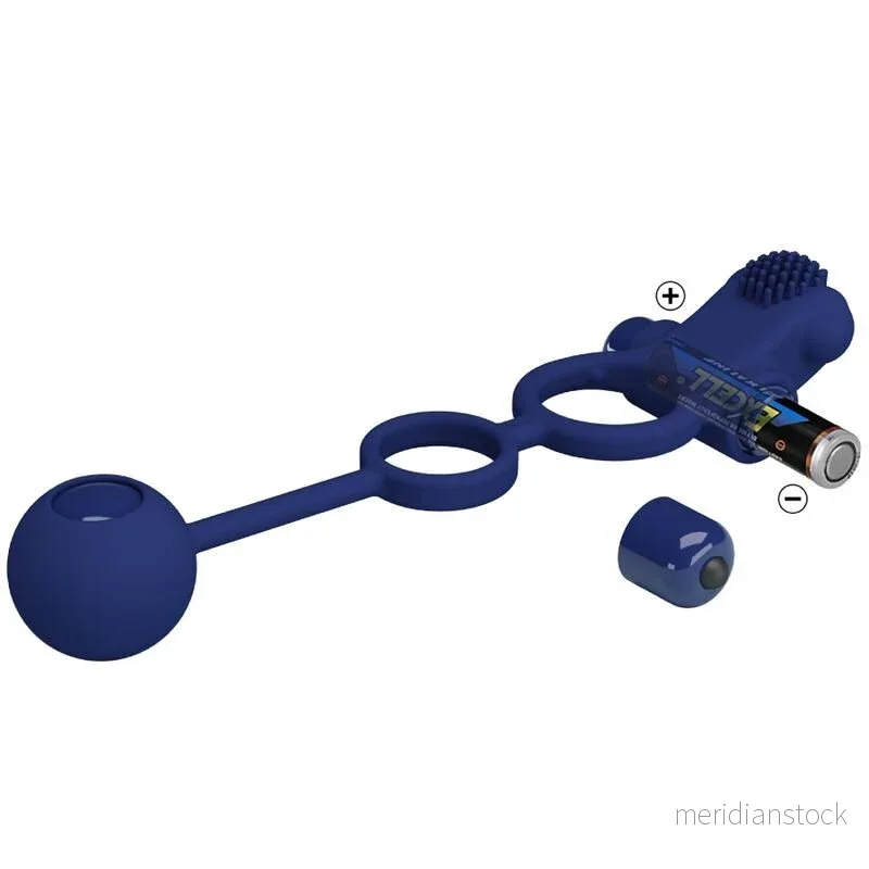 PRETTY LOVE - REMINGTON DOUBLE VIBRATING RING WITH PLUG BLUE - Bild 2