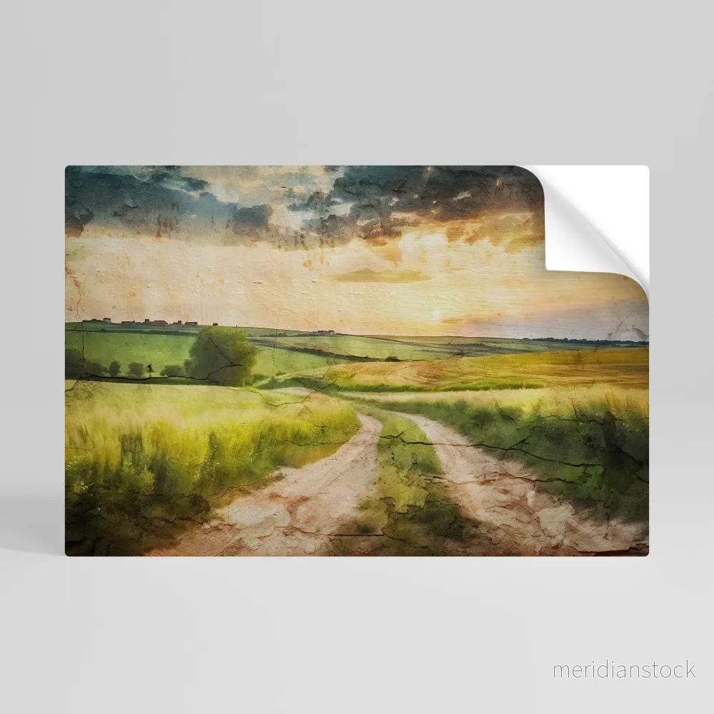 SUNSET PATH Självhäftande Horisontell Poster - Bild 2