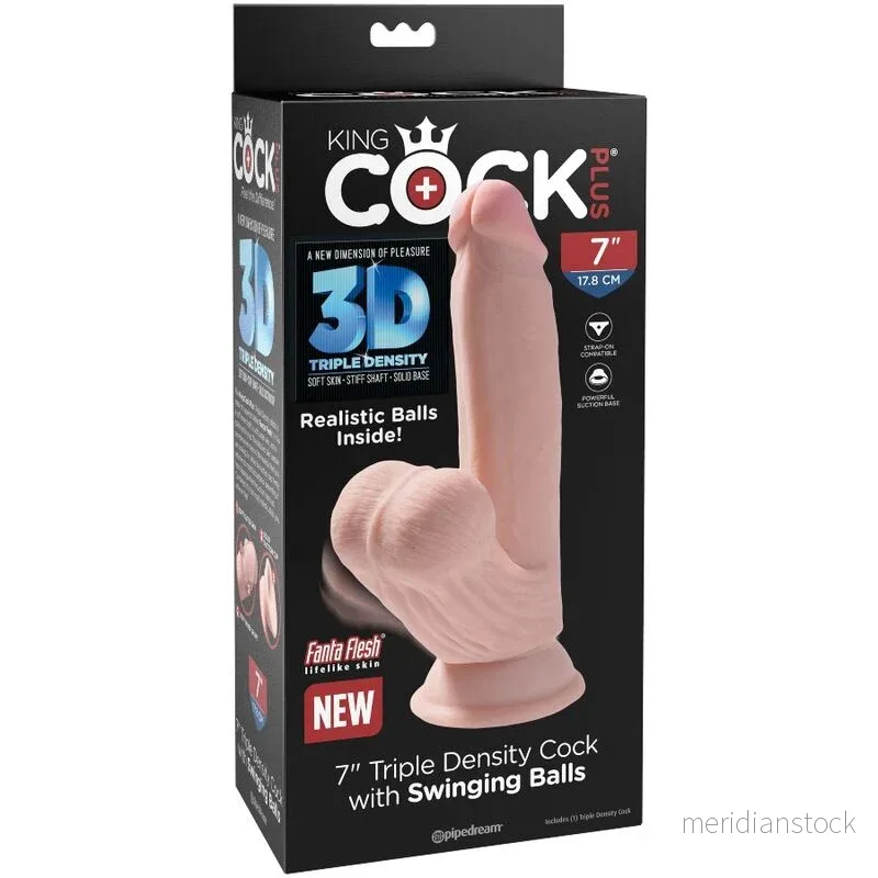 KING COCK - PLUS 3D DILDO SWINGING BALLS 15.2 CM LIGHT SKIN - Bild 3