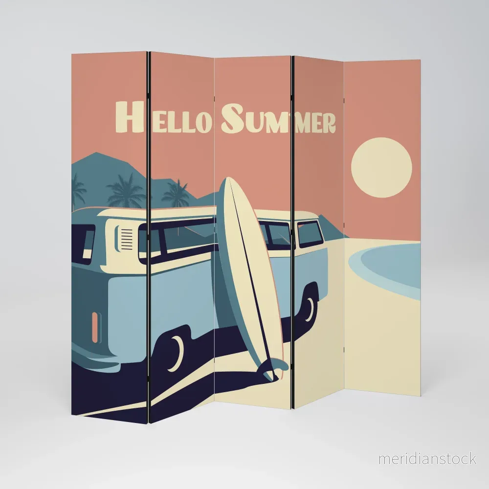 HELLO SUMMER Dekorativ rumsavdelare – 5 paneler - Bild 2