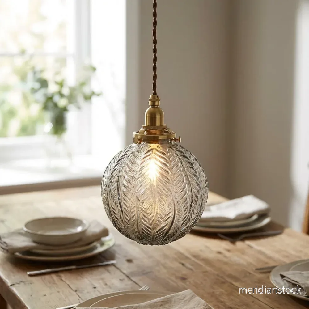 Rund vintagependellampa – Calivon