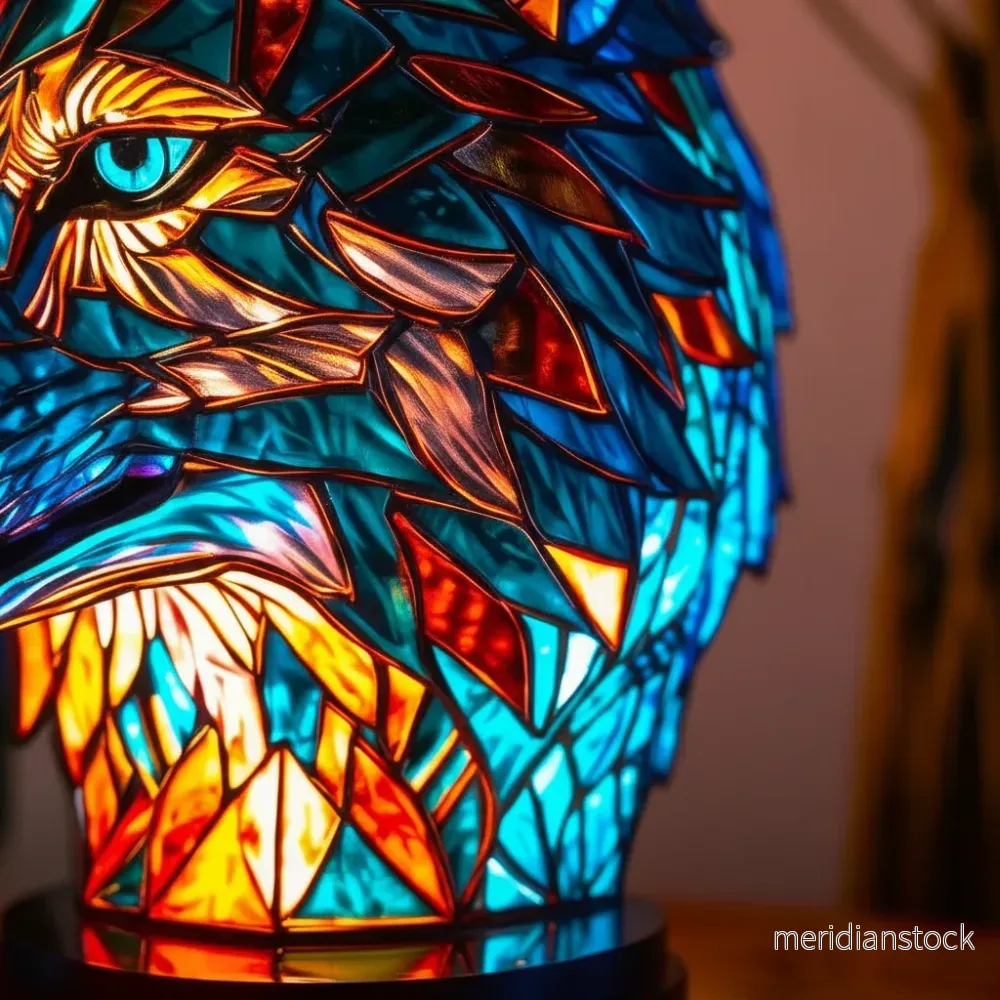 Handgjord mosaiklampa djurhuvud - GleamPaw - Bild 3