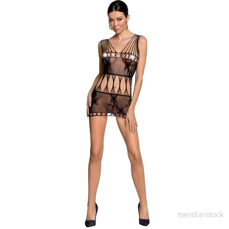 PASSION - WOMAN BS090 BODYSTOCKING BLACK ONE SIZE - Bild 2