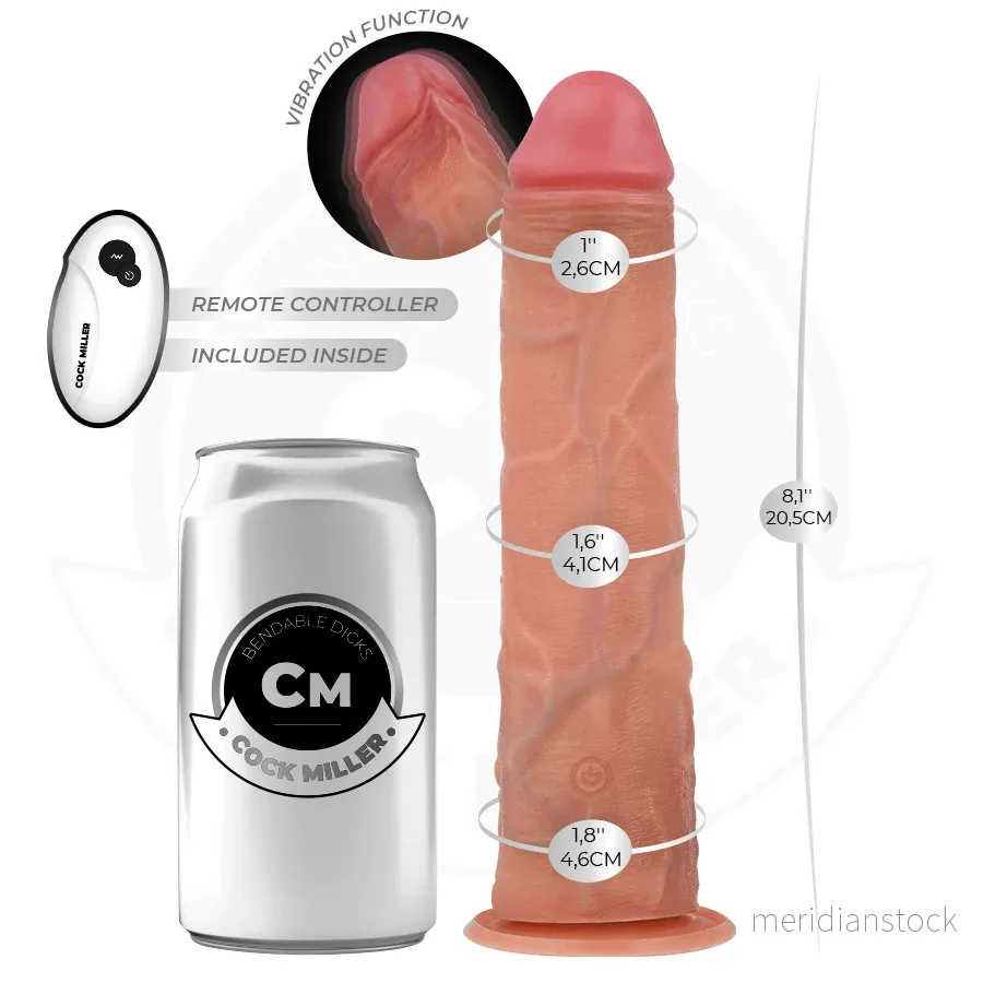 COCK MILLER - REALISTIC DILDO WITH SUCTION CUP AND REMOTE CONTROL VIBRATION 20.5 CM - Bild 3