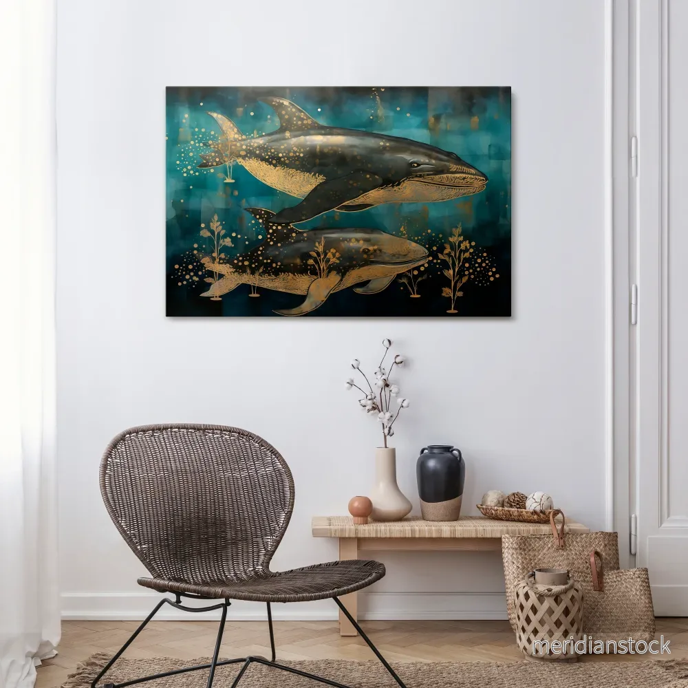 AQUATIC ELEGANCE Horizontal Canvas Print - Bild 2