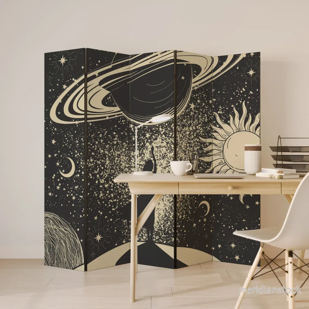 MYSTIC UNIVERSE Dekorativ rumsavdelare – 5 paneler - Bild 3
