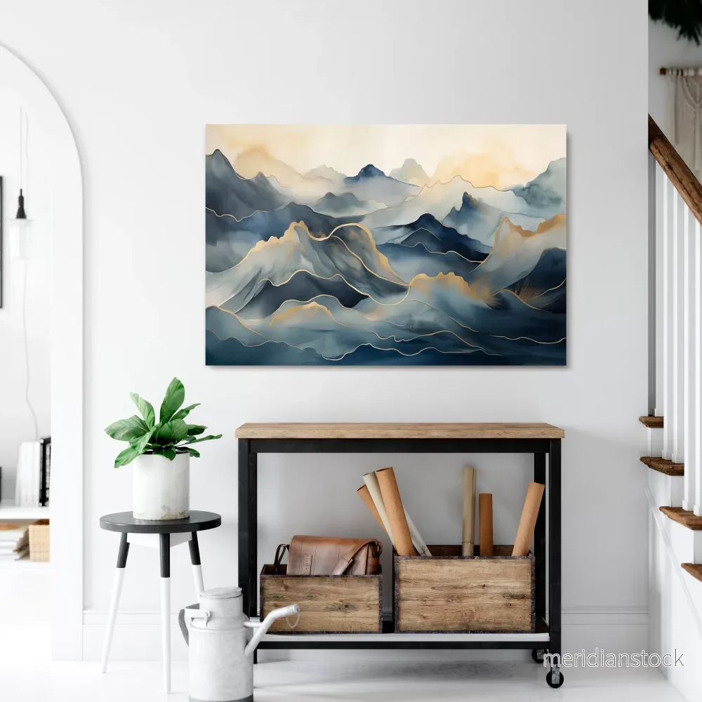GOLDEN MOUNTAIN FOG Horizontal Canvas Print GOLDEN MOUNTAIN FOG Horizontal Canvas Print