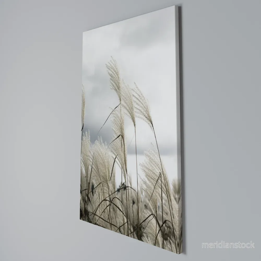 CLOUDS ABOVE GRASS Vertical Canvas Print - Bild 3