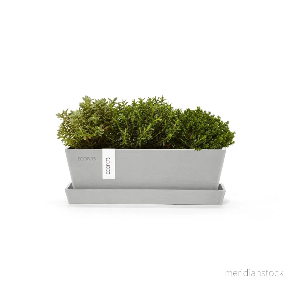 Kruka Bruge 25cm + krukfat vitgrå Kruka Bruge 25cm + krukfat vitgrå