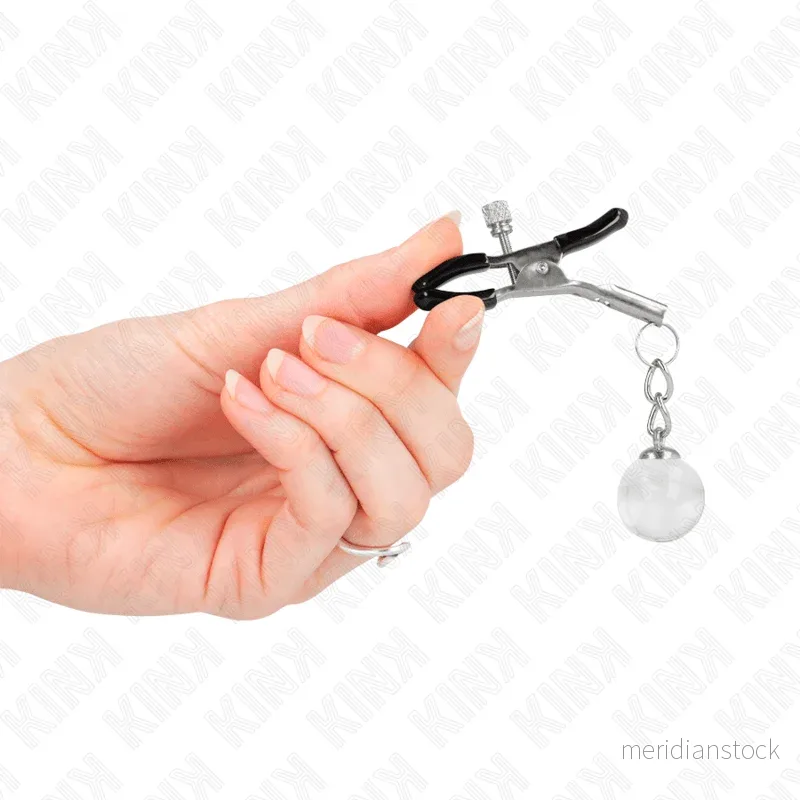 KINK - GLASS BEAD NIPPLE CLAMPS SILVER 6 CM - Bild 2