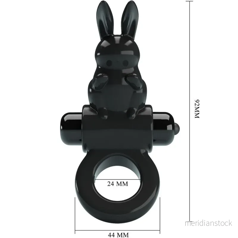 PRETTY LOVE - EXCITING RING RABBIT VIBRATOR RING 10 VIBRATIONS BLACK