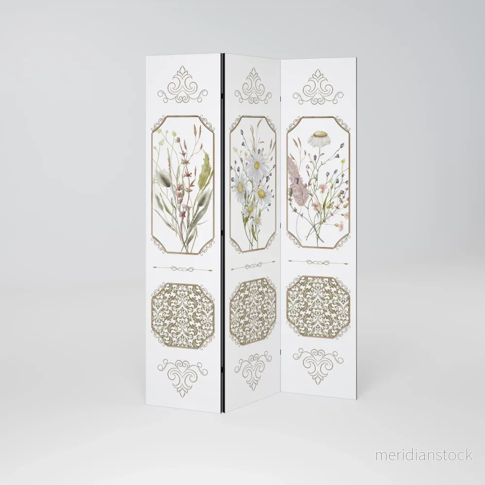 ELEGANT BOTANICAL TAPESTRY Dekorativ rumsavdelare – 3 paneler - Bild 2