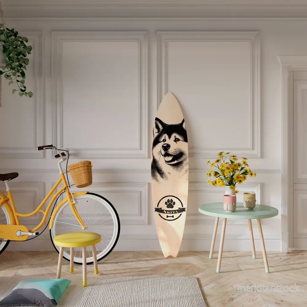 AKITA DOG Dekorativ Surfbräda