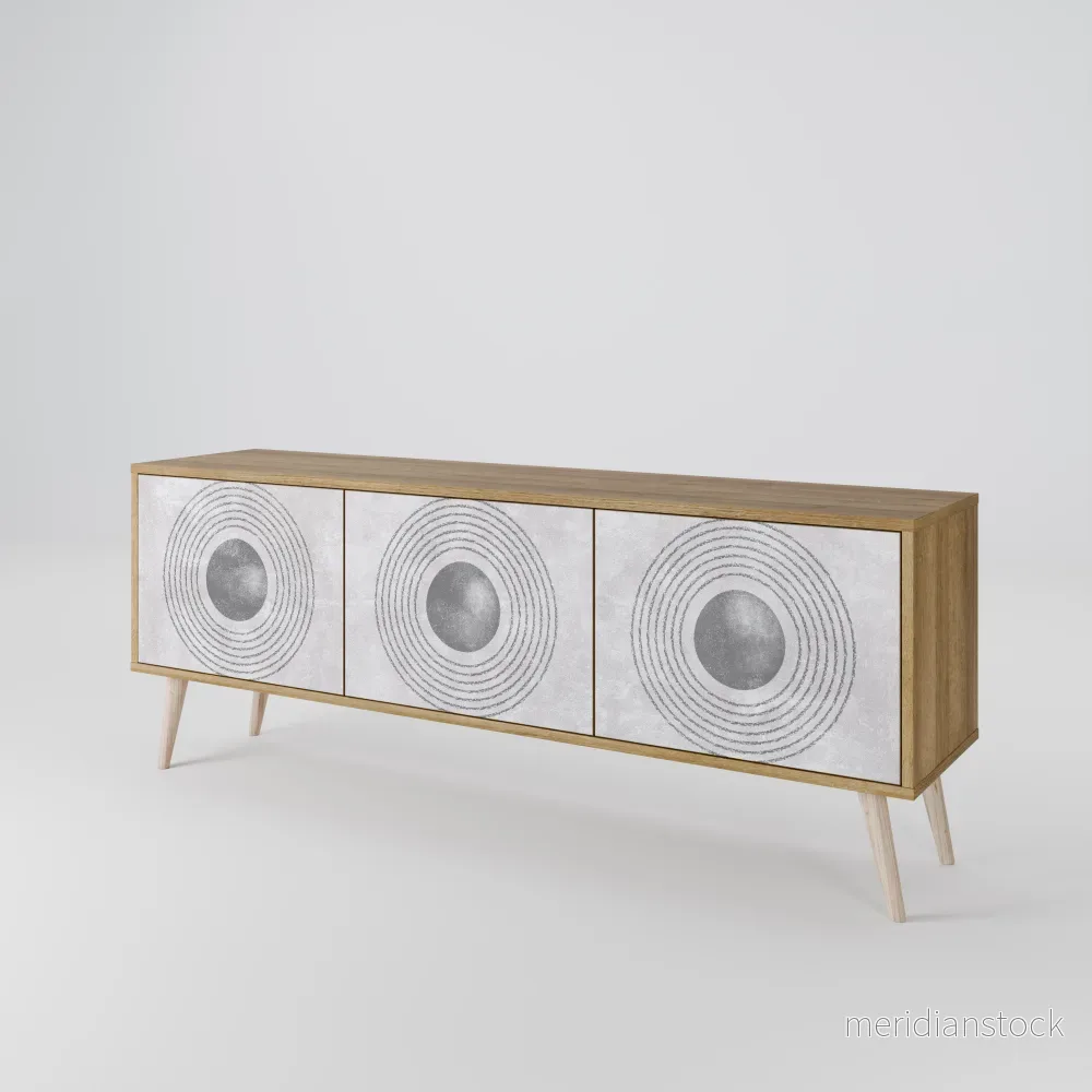 SOLID CIRCLES TV-bänk med 3 dörrar