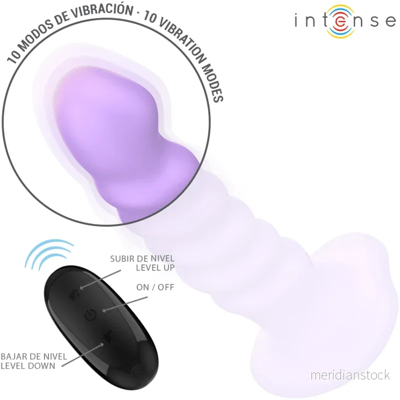 INTENSE - BRENDA VIBRATOR SIZE M SPIRAL DESIGN 10 VIBRATIONS PURPLE REMOTE CONTROL - Bild 3