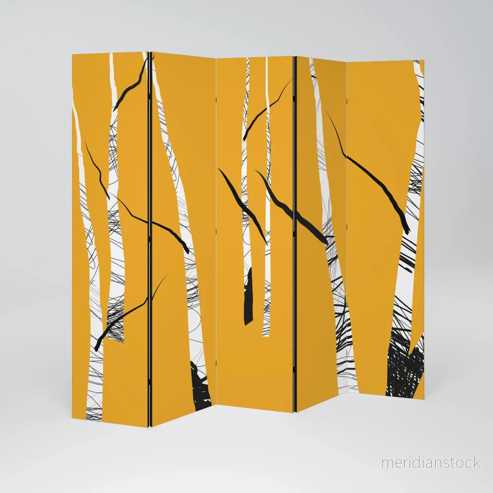 BIRCH ABSTRACT Dekorativ rumsavdelare – 5 paneler - Bild 2