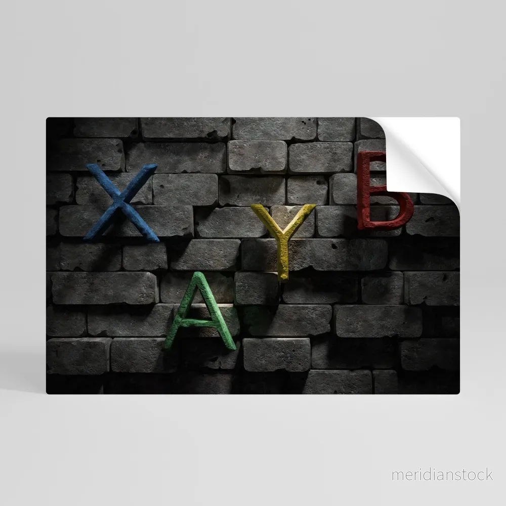 GAMER BRICK LETTERS Självhäftande Horisontell Poster GAMER BRICK LETTERS Självhäftande Horisontell Poster