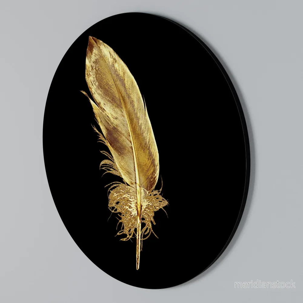 SHIMMERING FEATHER GRACE Rund väggdekor - Bild 2