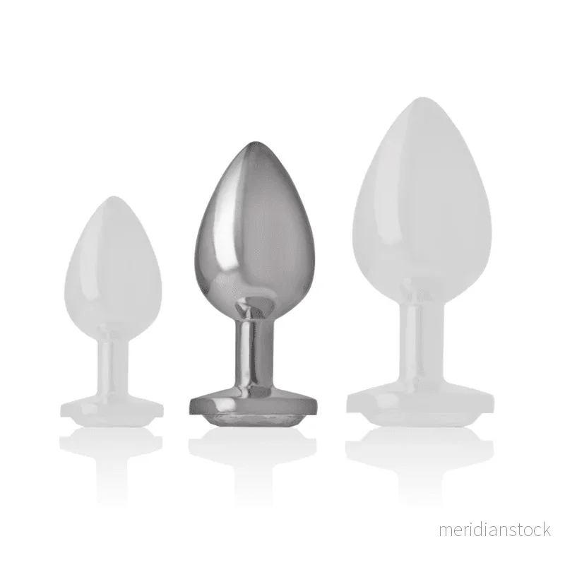 INTENSE - ALUMINUM METAL ANAL PLUG WITH SILVER CRYSTAL SIZE M - Bild 3