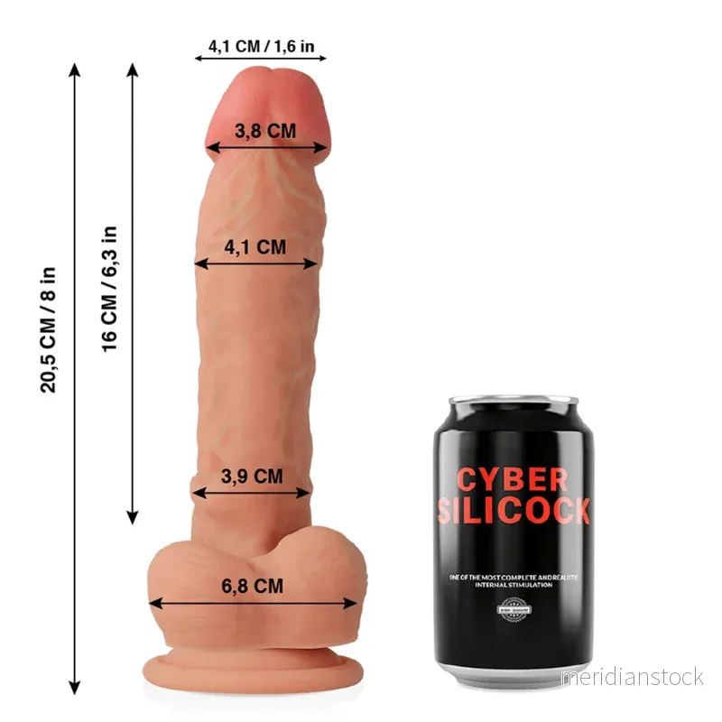 CYBER SILICOCK - ULTRA REALISTIC SOFT LIQUID SILICONE DONG 20.5 CM -O- 4.1 CM - Bild 3