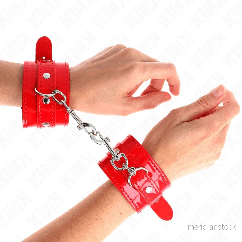 KINK - SHINY HAND CUFFS RED ADJUSTABLE 23-33 CM - Bild 2