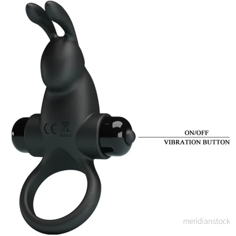 PRETTY LOVE - VIBRATING RING + RABBIT CLITORIS STIMULATOR 10 VIBRATIONS BLACK - Bild 3