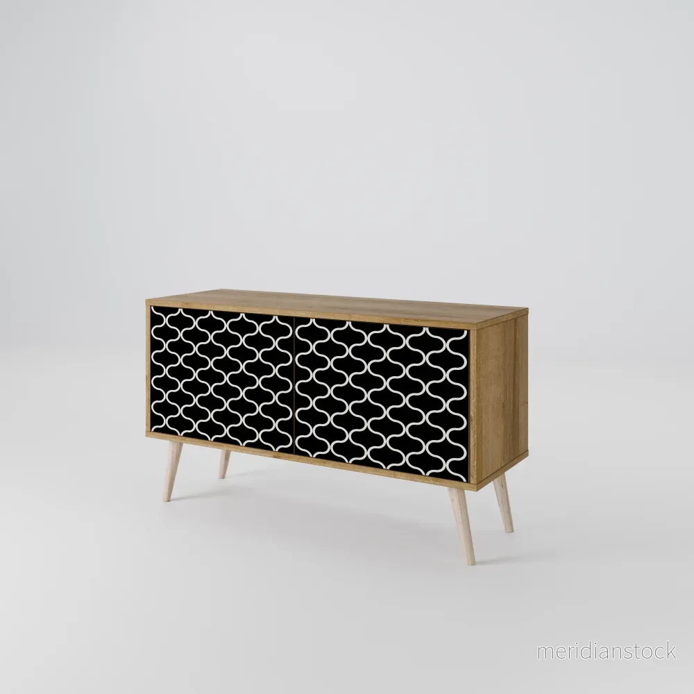 TESSELATED BLACKNESS Kompakt TV-bänk med 2 dörrar TESSELATED BLACKNESS Kompakt TV-bänk med 2 dörrar