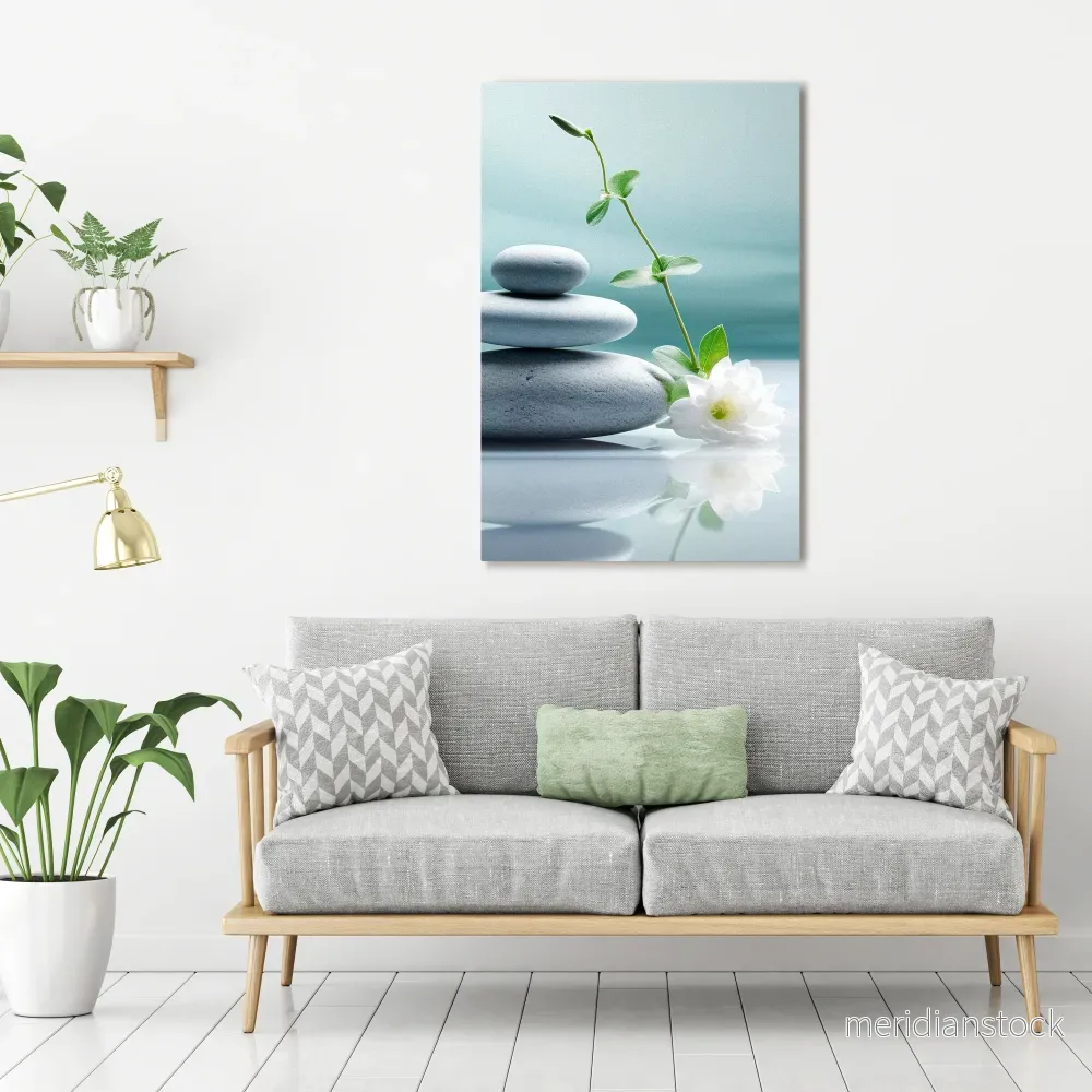 TRANQUIL STONE BALANCE Vertical Canvas Print - Bild 2