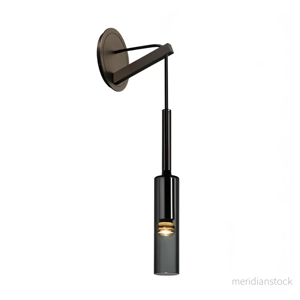Minimalistisk vägglampa med rökglas – Orvane
