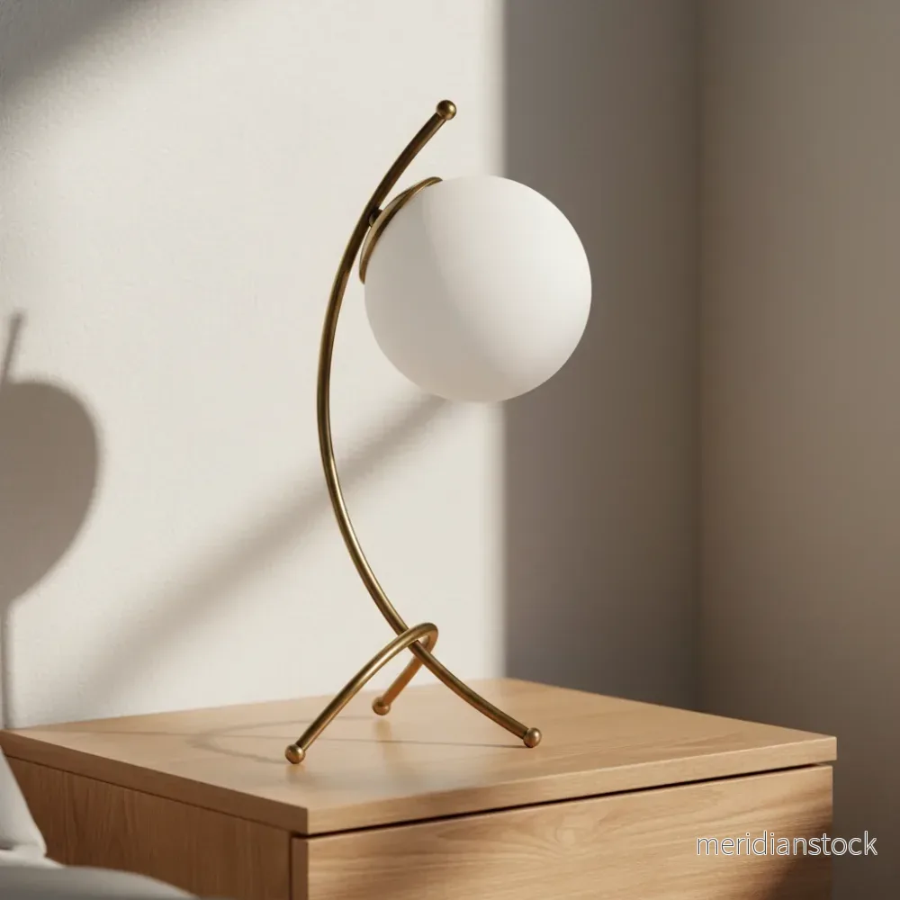 Minimalistisk bordslampa med metallställning – Sphereon