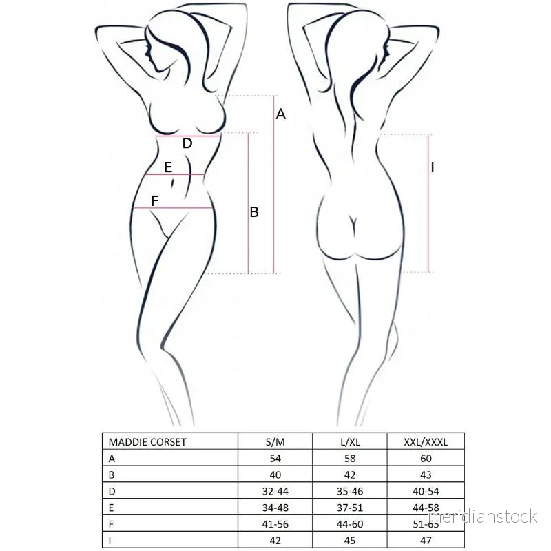 PASSION – WOMAN MADDIE BLACK CORSET SIZE S/M PASSION – WOMAN MADDIE BLACK CORSET SIZE S/M