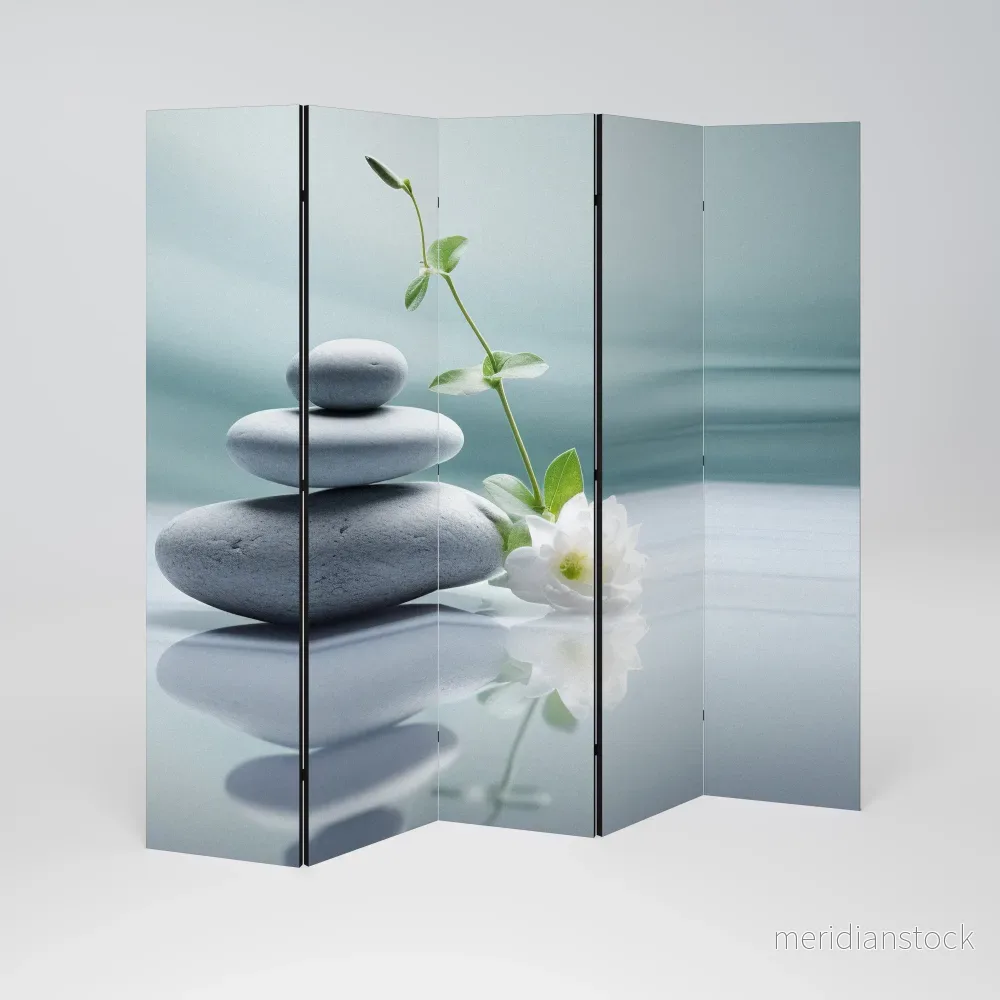 TRANQUIL STONE BALANCE Dekorativ rumsavdelare – 5 paneler - Bild 2