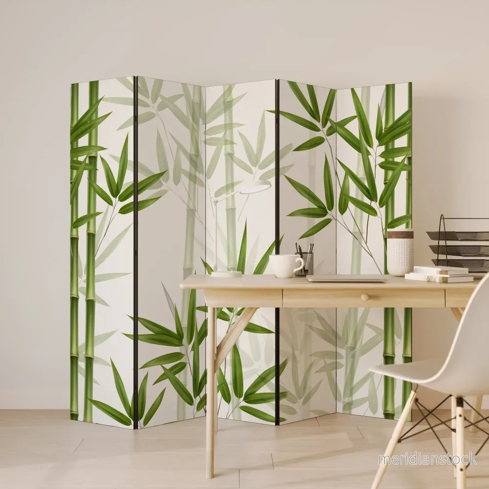 SERENE BAMBOO WHISPERS Dekorativ rumsavdelare – 5 paneler - Bild 3