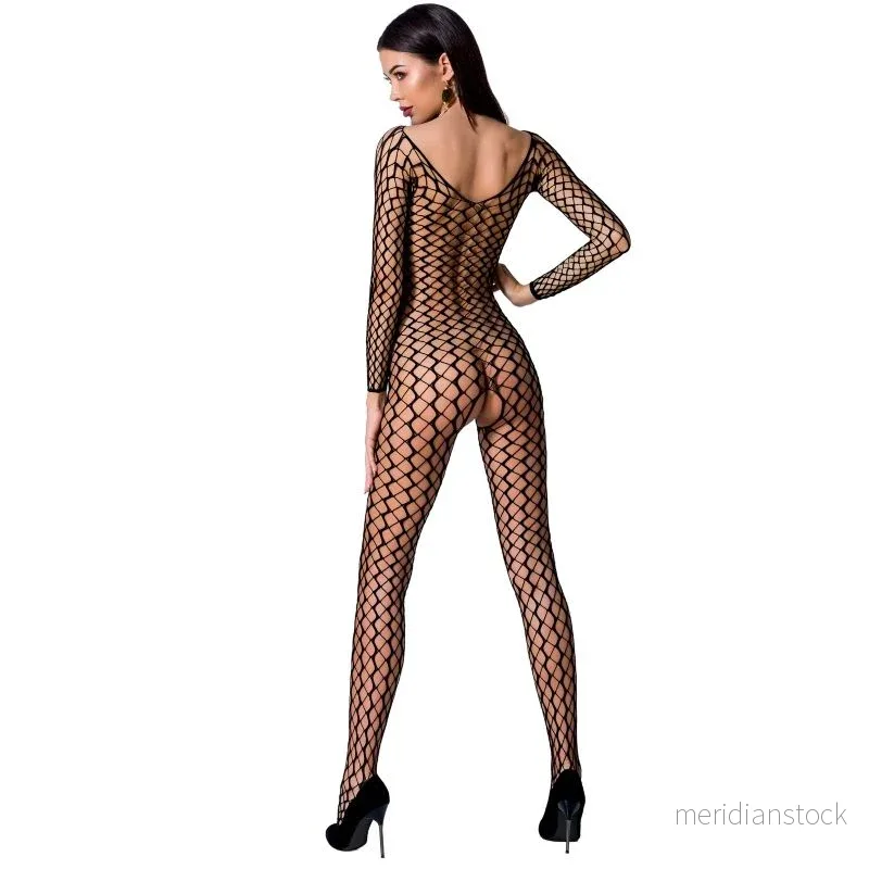 PASSION - WOMAN BS068 BODYSTOCKING BLACK ONE SIZE - Bild 3