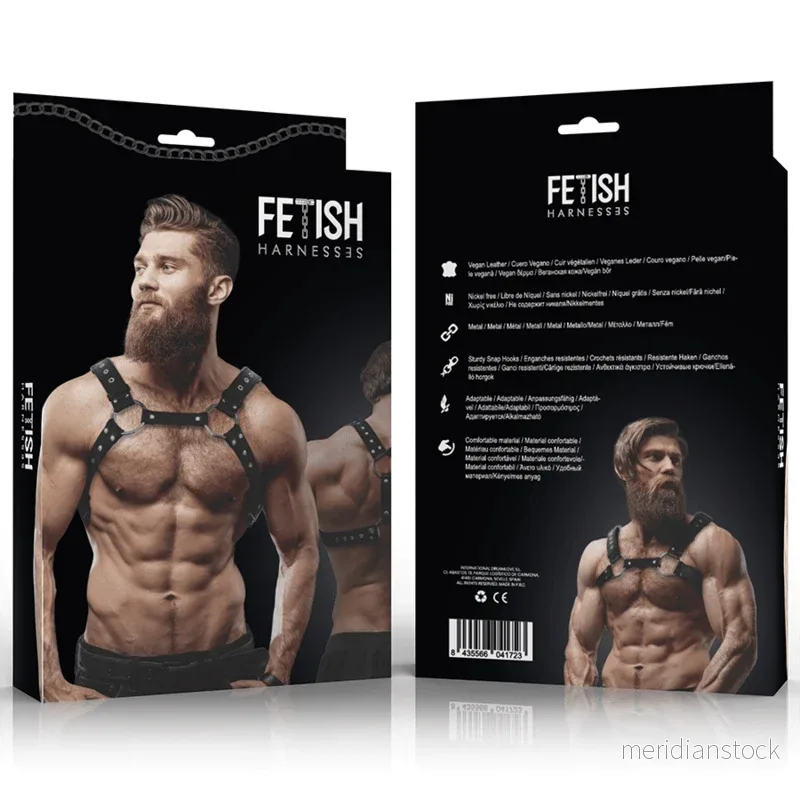 FETISH SUBMISSIVE ATTITUDE - MENS ECO-LEATHER CHEST HARNESS WITH STUDS - Bild 2