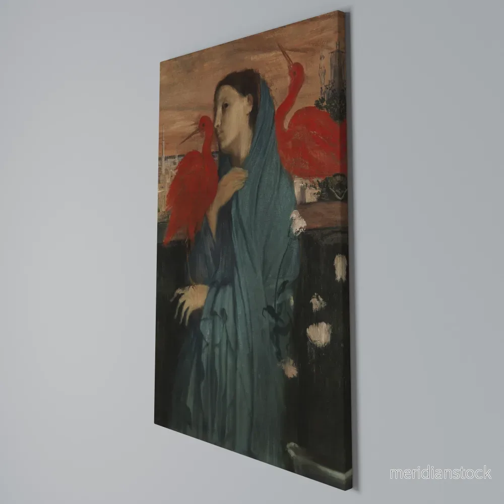 YOUNG WOMAN WITH IBIS Vertical Canvas Print - Bild 3