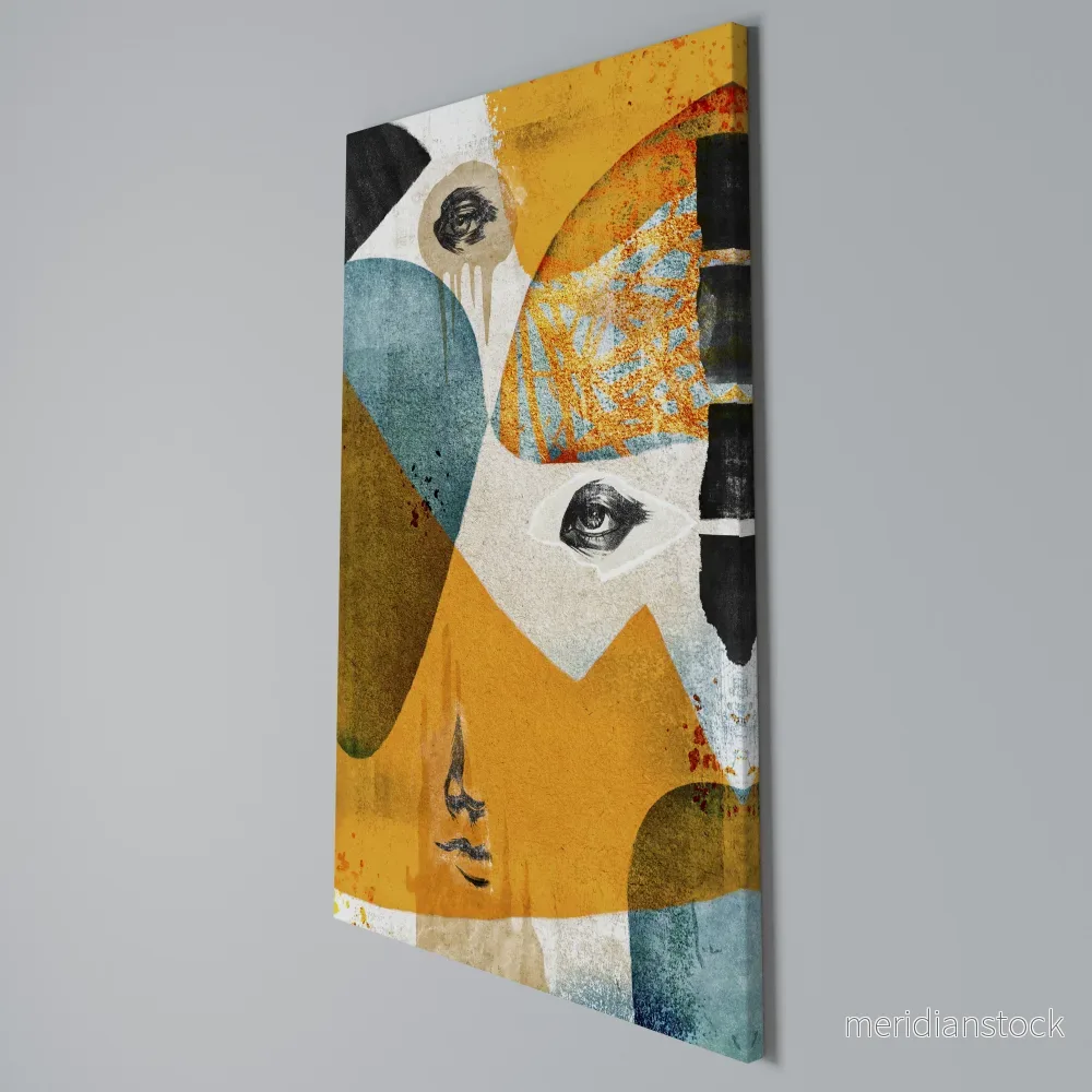 ABSTRACT FACES Vertical Canvas Print - Bild 3