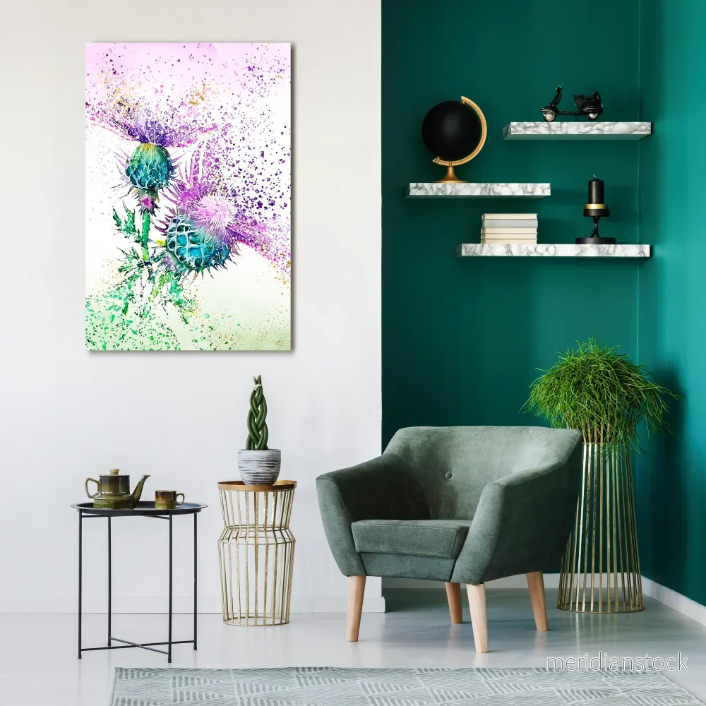 COLORFUL THISTLE DANCE Vertical Canvas Print - Bild 2
